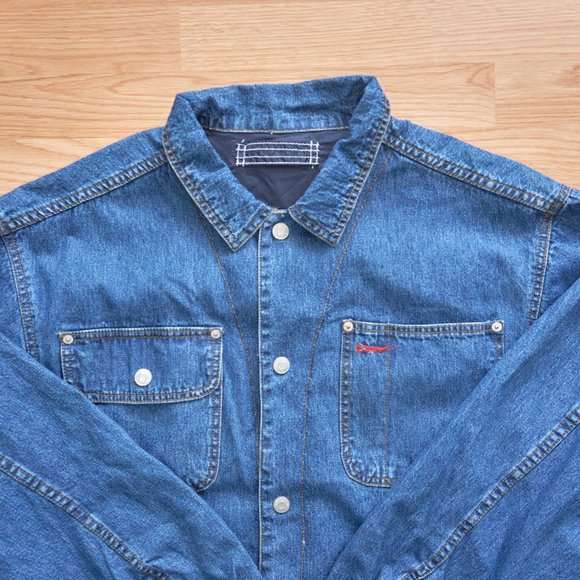 International Denim Men's Reversible Denim Nylon Jacket, Size L. Made in Macau - Picture 2 of 10